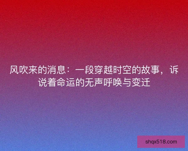 风吹来的消息：一段穿越时空的故事，诉说着命运的无声呼唤与变迁