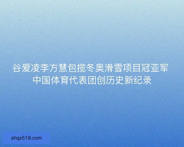 谷爱凌李方慧包揽冬奥滑雪项目冠亚军 中国体育代表团创历史新纪录